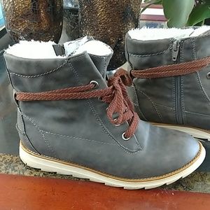 Cute faux leather boots
